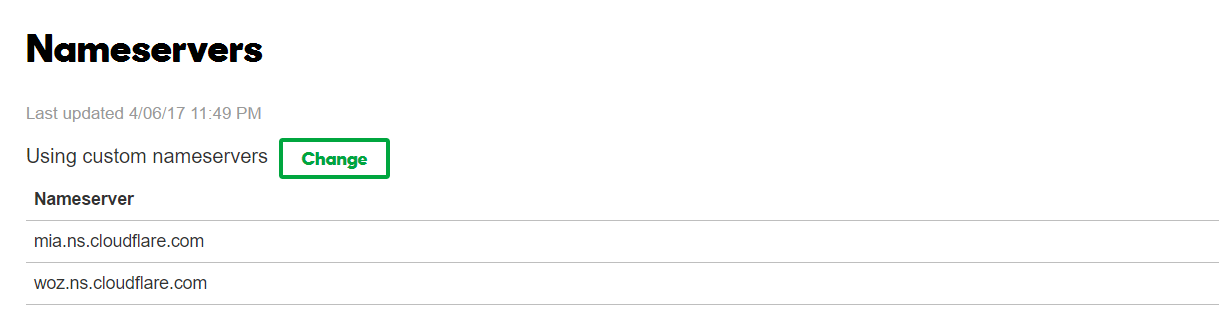 My Godaddy setting for example